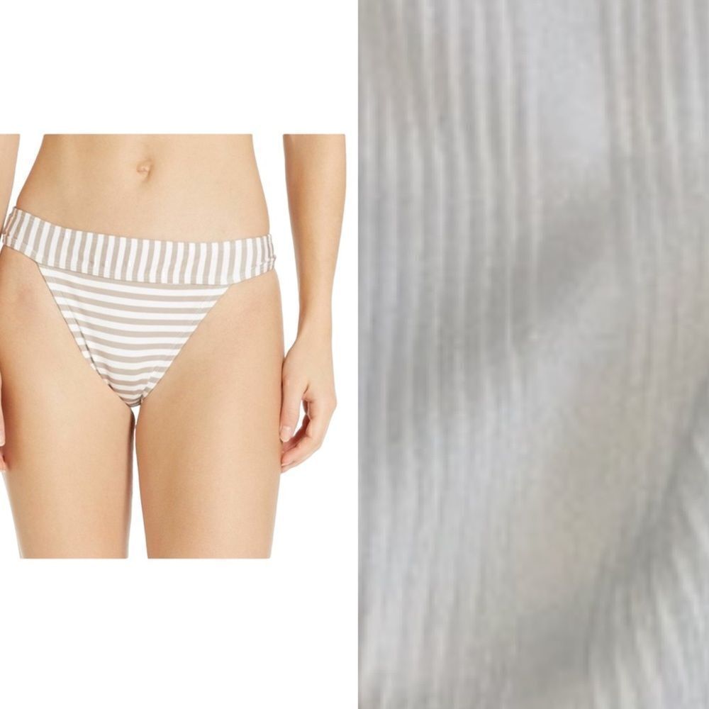 New VYB Standard Maya Vintage High Waist Swimsuit Bikini Bottom Medium WHITE